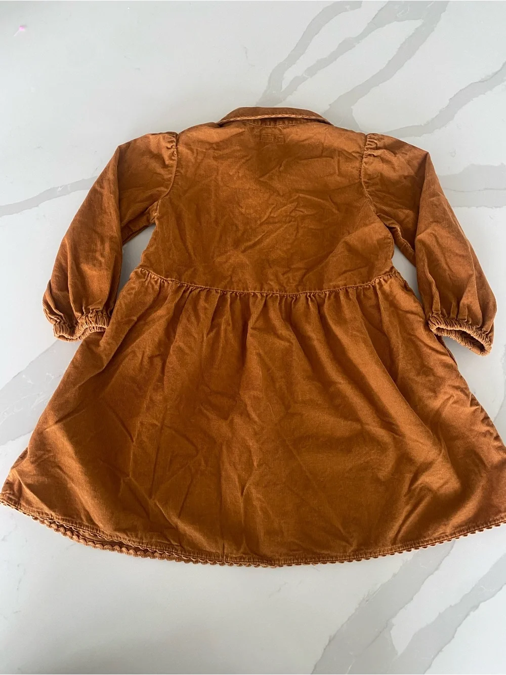 Crewcuts Girls Brown Corduroy fall Shirt Dress Sz 5 Long Sleeve Collared Pockets